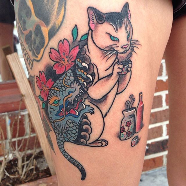 cat Sarah Baldwin at Control Tattoo in Florida
