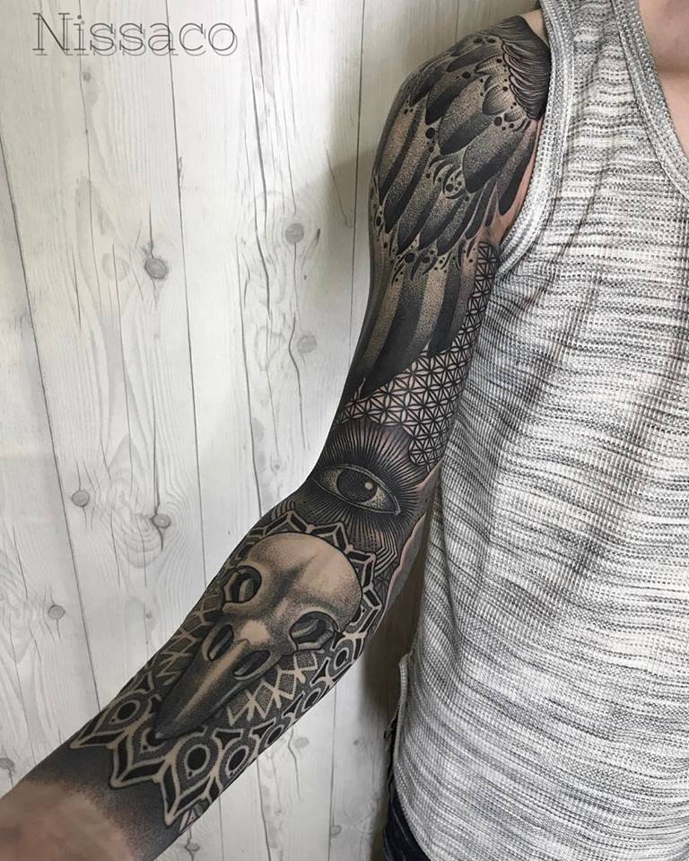 Tattoo uploaded by Joe • Concentric sleeve. (via IG - nissaco) #geometric # nissaco #blackwork #sleeve #largescale • Tattoodo