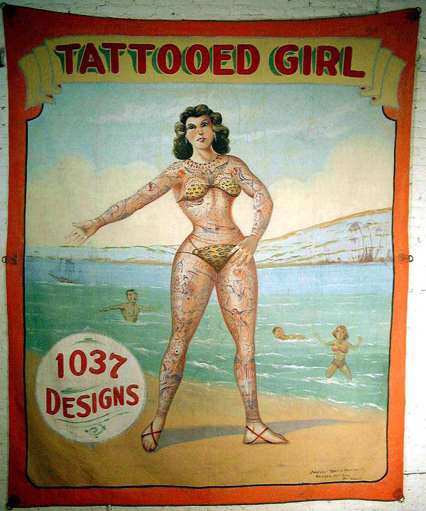 tattoo sideshow banner by Fred G. Johnson