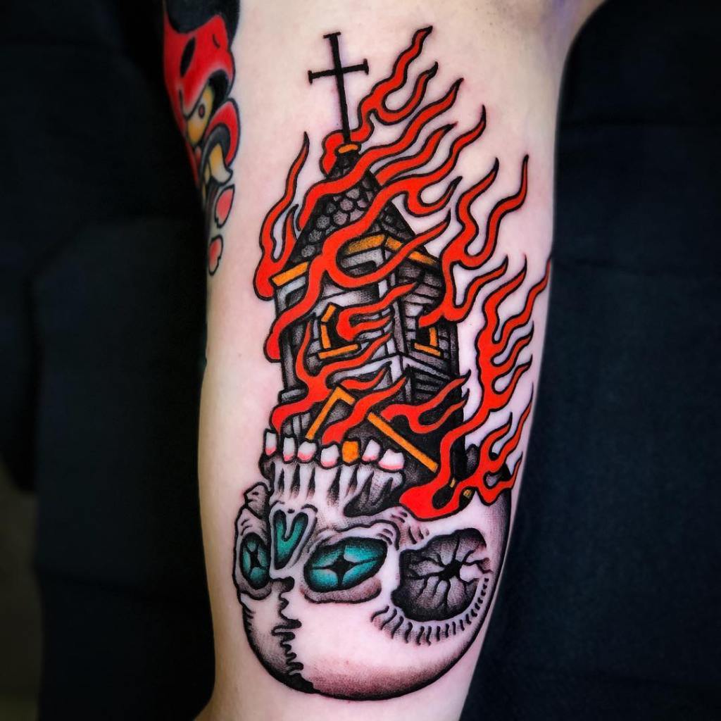 Burning Church Tattoos: